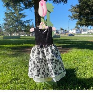 Elegant Black and White Floral Dress